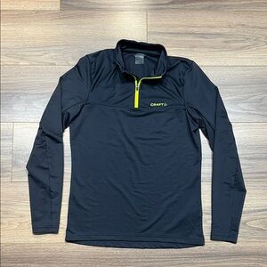 Craft Men’s Gain Midlayer Quarter Zip Pullover in Gray Size Small